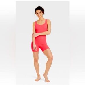 Women's Coral workout outfit one piece romper